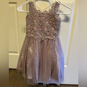 Girls Mauve Cinderella couture dress
